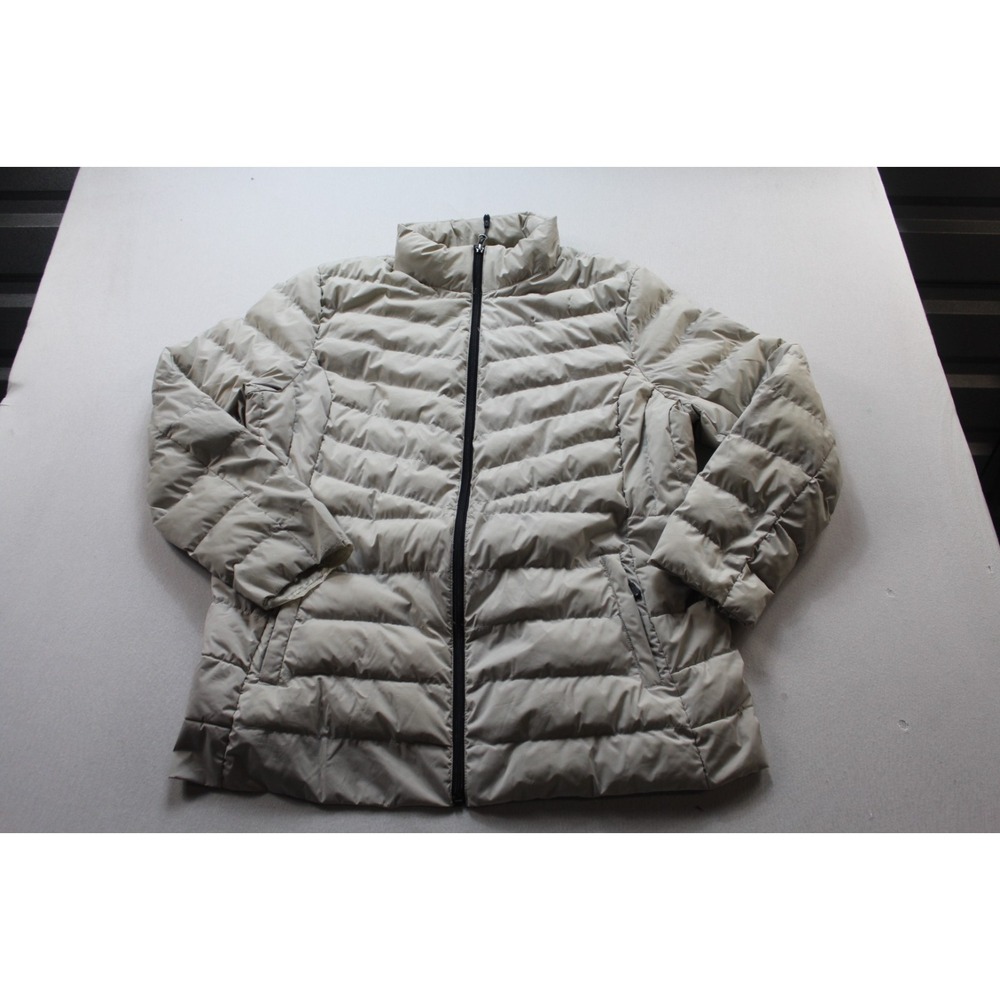 32 Degrees Puffer Jacket Mens XXL White Good Mock Neck Full Zip Quilted Heat